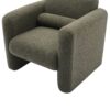 Modern Accent Chair Lambskin Sherpa Upholstered Comfy Reading Arm Chair Soft Padded Armchair With Back And Pillow For Living Room - Seaweed Green - Image 10