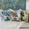 Autumn Vibes Leaf Accent Pillow - Gray - Image 7