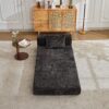 Convertible Floor Sofa Bed With Fixed Shape Frame For Living Room - Black - Image 12