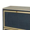 3 Door Metal Shoe Rack, Freestanding Modern Shoe Storage Cabinet With Metal Rattan, Particle Board For Entryway - Blue Gray - Image 15
