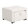 Sectional Sofa Pull Out Sofa Bed L - Shaped Sofa With Movable Ottoman And Stool, Large Storage Space, A Cup Holder, And 2 USB Ports For Living Room - Creamy White - Image 24