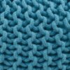 Moro - Contemporary Pouf With Knit Weave Design - Aqua - Image 6
