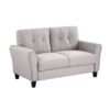 Modern Living Room Sofa Set Linen Upholstered Couch Furniture For Office Or Home - Gray - Image 11