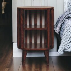 Ariella - Double Shelf Bedside Table - Chestnut
