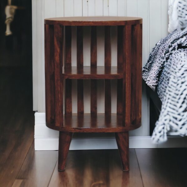Ariella - Double Shelf Bedside Table - Chestnut