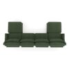 Elegant Four Seater Sofa With Movable Ottoman Lumbar Pillow Frame - Green - Image 25