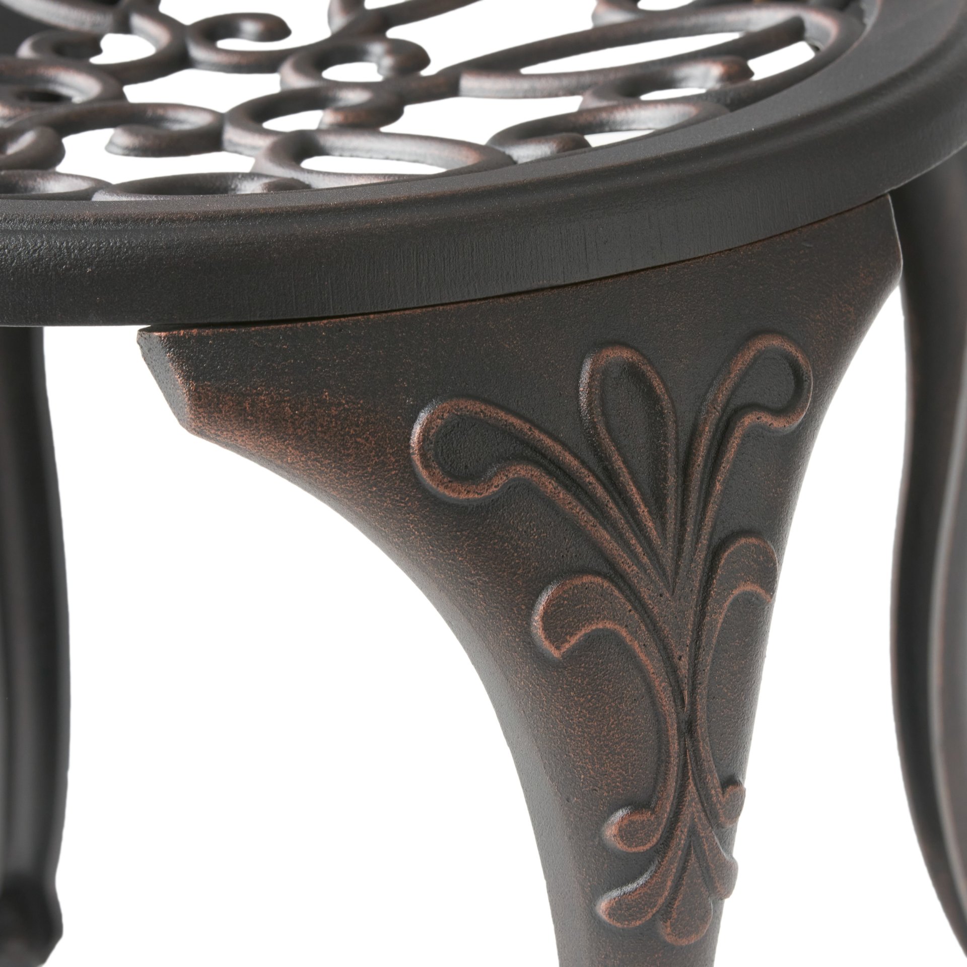 Charleston 3 Pieces Cast Bistro Set - Copper - Image 19