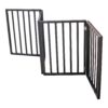 Pet Gate Dog Gate For Doorways, Stairs Or House Freestanding, Folding - Dark Brown - Image 10