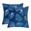 Seashells Pillow Cover With Matching Back - Indigo - Image 7