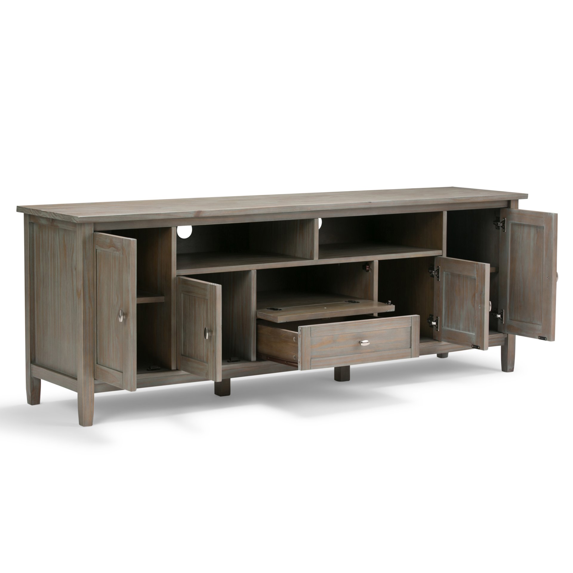 Warm Shaker - TV Media Stand - Distressed Gray - Image 10