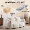 Giant Bean Bag Couch, Ultra Soft Fluffy Loveseat For Living Room Reading Chair With Pillows - White - Image 7