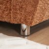 Modern Deep 3 Seat Sofa Couch With Ottoman, Polyester Sofa Sleeper Comfy Upholstered Furniture For Living Room - Orange - Image 9