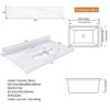 Bianco Carrara Venato 43" Marble Vanity Top With 1 Pre Drilled Faucet Hole Sintered Stone Bathroom Vanity Top With Undermount Rectangular Sink And 4" Backsplash - White - Image 7