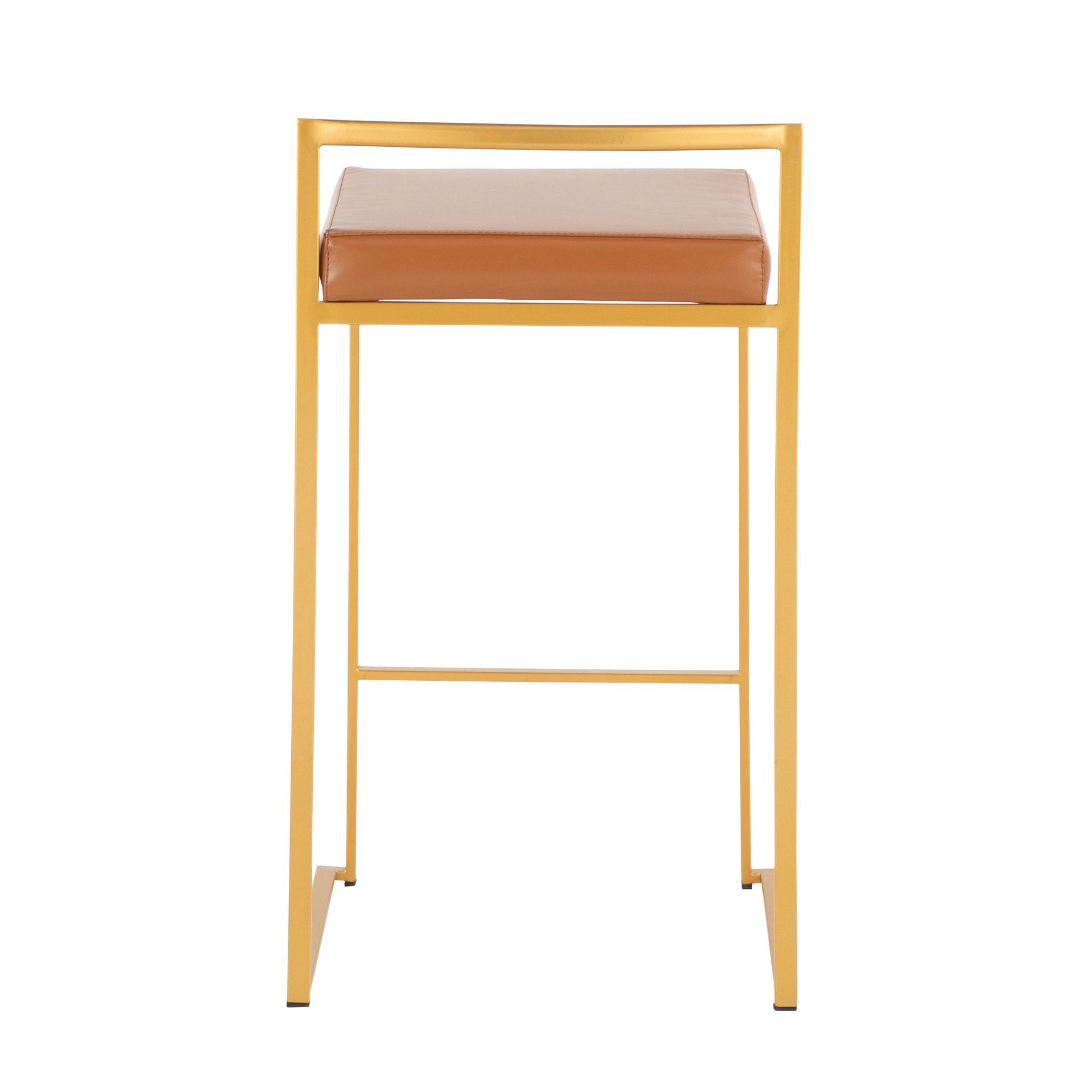 Fuji - Contemporary Stackable Counter Stool (Set of 3) - Gold / Camel - Image 5