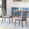 Mid Century Modern Dining Chair (Set of 2) With Channel Stitching - Dark Gray - Image 6