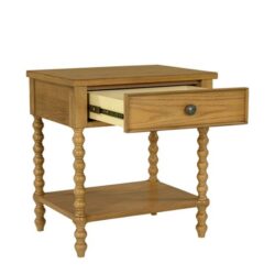 Traditional Nightstand With 2 Drawers - Natural