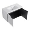 Contemporary Wall Mounted Bathroom Vanity With Resin Sink & Soft Close Doors - White - Image 16