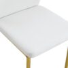 Luxury Simple Chair (Set of 6) High Resilience Dining Chair With Vertical Stripe Design - White / Gold - Image 14