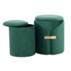 Dahlia - Contemporary / Glam Nesting Ottoman Set - Green - Image 2