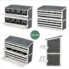 Wooden Chicken Nesting Box With 2 Egg Collection Drawers - White / Gray - Image 4