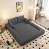 Human Dog Bed, Lazy Sofa Couch, Multifunctional Foldable Sofa Bed, 3 In 1 Teddy Fabric Sleeper Sofa Bed For Living Room Guest Bed, Playroom - Gray - Image 6