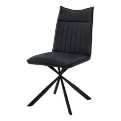 Dining Chair, Side, Upholstered For Dining Room, Contemporary And Modern (Set of 2) - Black