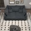 Modern Comfy Upholstered Sofa Cloud Couch, Deep Seat Couches With Multiple Large Soft Pillows, Convertible Deep Seat Chaise Langue For Living Room - Gray - Image 6