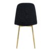 Luxury Simple Chair (Set of 4) Linen Cotton High Resilience Dining Chair With Metal en Legs - Black / Gold - Image 21
