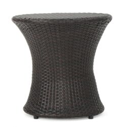 Thrive - Hourglass Rattan Table With No Glass Top - Brown Multi