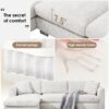 Modern Cloud Sectional Sofa L Shaped Luxury Couch Set With 2 Free Pillows 4 Seat With Oversized Chaise - Minsk Gray - Image 19