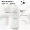 52" Outdoor Ceiling Fan Without Light, 3 Abs Blades Farmhouse Ceiling Fan With Remote Control 6-Speed Reversible Dc Motor For Living Room, Bedroom, Kitchen - Black - Image 8