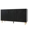 Modern TV Stand With 3 Doors And Adjustable Shelves For Living Room, Fits TVs Up To 70" - Black - Image 17