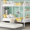 Full Over Full Metal Bunk Bed With Trundle - White - Image 23