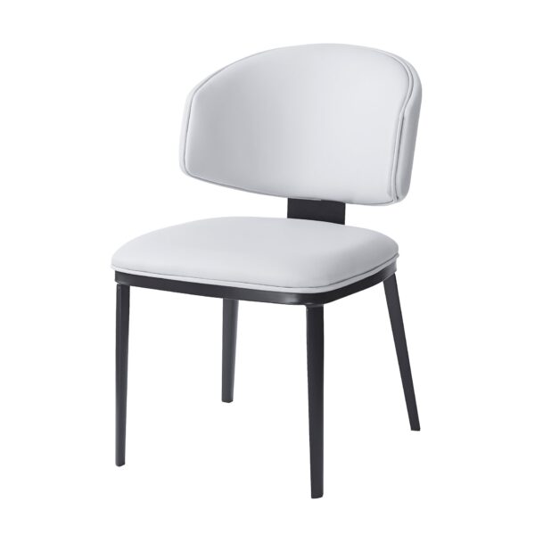 Modern Leather Upholstered Dining Chairs (Set of 2) - White