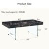Modern Marble Patterned Coffee Table With Tempered Glass Legs Versatile Use - Black / Transparent - Image 3
