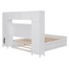 Full Size Bed With All In One Cabinet, Shelf And Sockets, Twin Size Trundle - White - Image 7