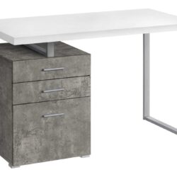 Computer Desk For Home Office, Laptop, Left, Right Set - Up, Storage Drawers - White