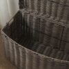 Joseph - Rectangular Curve Resin Woven Wicker Trunk With Handles Multi Purpose Storage - Walnut Brown - Image 8