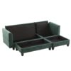 Upholstered Sectional Sofa With Movable Ottoman And Storage - Green - Image 21