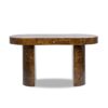 Jesse - Single Drawer Oval Computer Desk - Dark Brown Burl - Image 11