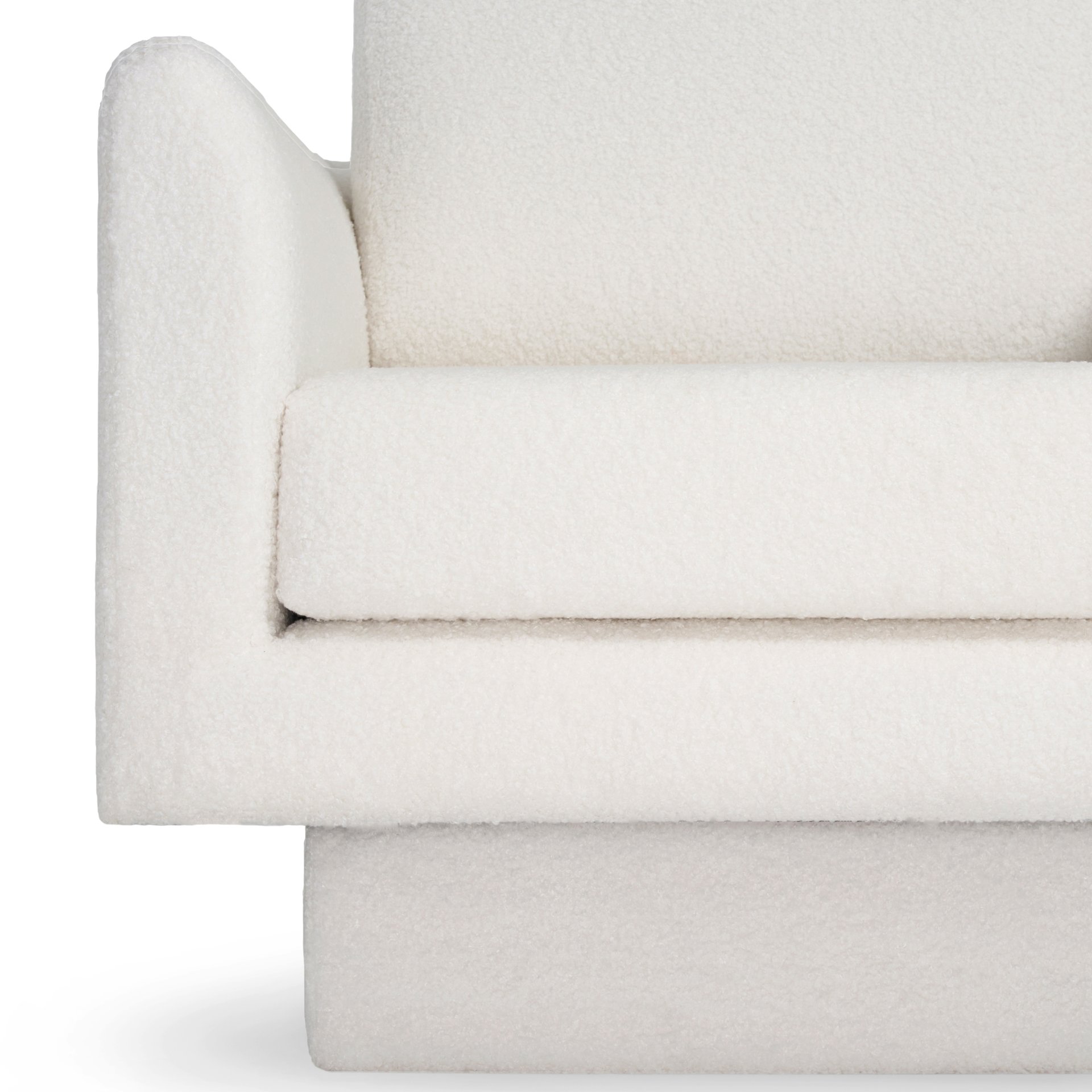 360° Modern Swivel Accent Chair Round Armchair, Thick Padded Single Lounge Sofa Upholstered Comfy - Cream - Image 15