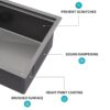 Workstation Kitchen Sink Single Bowl Undermount 16 Gauge With Cutting Board And Accessories - Gunmetal Black - Image 7