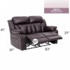 Reclining Loveseat For Relaxation - Dark Brown - Image 7
