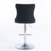 Swivel Velvet Barstools Adjusatble Seat Height From 25-33", Modern Upholstered Chrome Base Bar Stools With Backs Comfortable Tufted For Home Pub And Kitchen Island (Set of 2) - Black - Image 8