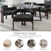 Modern Accent Chair Teddy Upholstered Armchair With Open Back 3 Legs Barrel Dining Chair - Black - Image 5