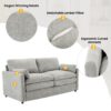 Cozy Upholstered Loveseat Sofa Oversized Comfy Comfy Cloud Sofa Double Cushion Loveseat Sofa Plush Cushion Sofa Couch For Living Room - Light Gray - Image 5