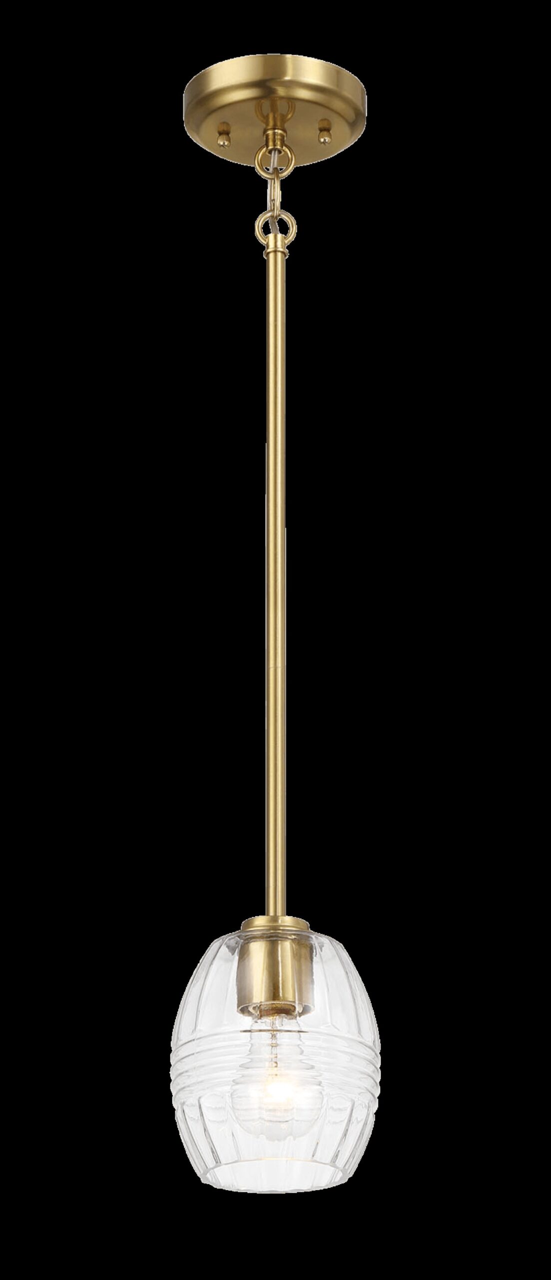 Vista - Single Pendant Chain Hanging Light - Clear / Gold - Image 2