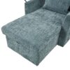 Multifunctional Chenille Recliner With Storage And Phone Bracket For Small Spaces - Lake Blue - Image 17