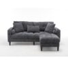 3 Seat L-Shaped Chenille Sofa With Removable And Storage Ottoman, Side Storage, And USB / C - Type Charging Ports Sofa For Living Room, Bedroom, Apartment - Antique Dark Gray - Image 8