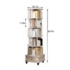 6 Tier Rotating Bookshelf With Wheels And Drawer, 360° Spinning Design, Space Saving Storage, For Home And Office - White - Image 3
